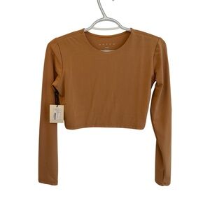 Hatch The Body Camel LongSleeve Crop Top Maternity